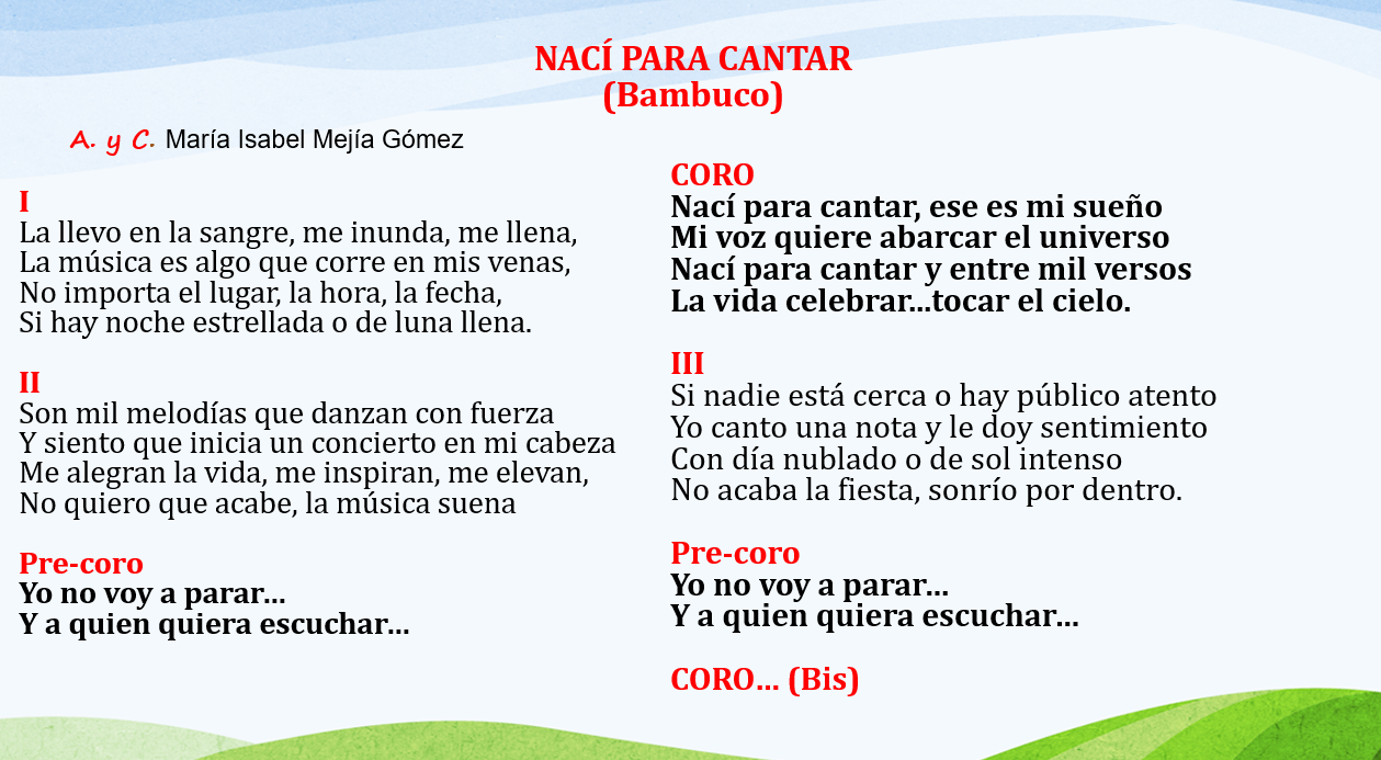 Letra de la canción